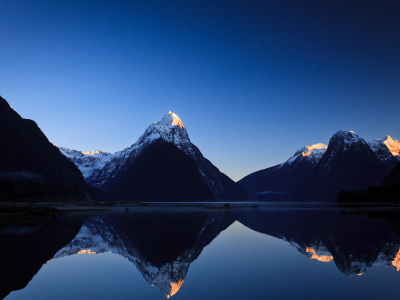 new zealand, рассвет, горы, отражение, озеро, новая зеландия