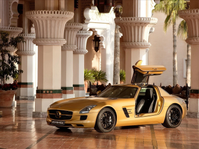 dubai, дворец, sls amg, мерседес, mercedes-benz, дубай, gold