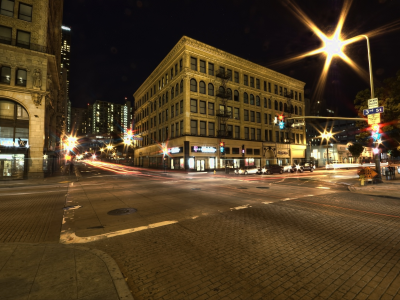 la, usa, lights, los angeles, 3rd street, огни, калифорния, лос-анджелес, night, ночь, california