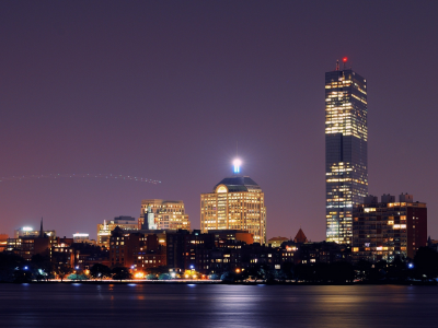 огни, ночь, boston, city, бостон, usa, lights, skyline