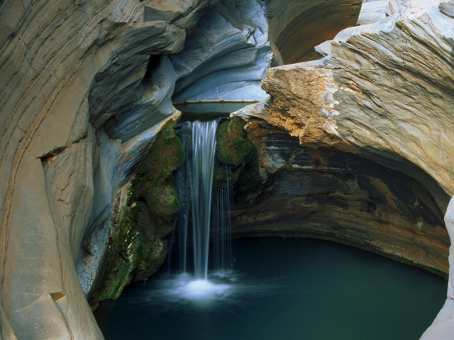 океания, скалы, karijini national park, водопад, австралия