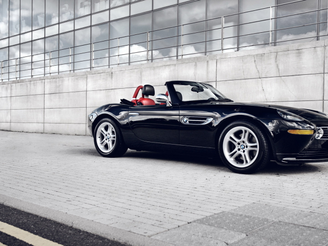 bmw, черный, здание, бмв, автомобиль, родстер, z8