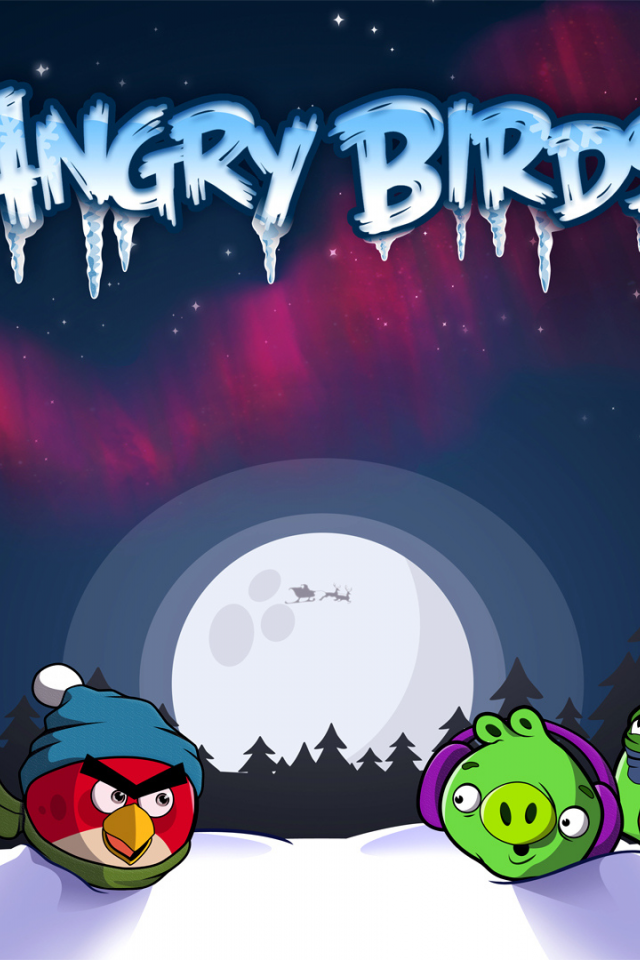 angry birds christmas, angry birds, symbian, птички, iphone, christmas, game, android