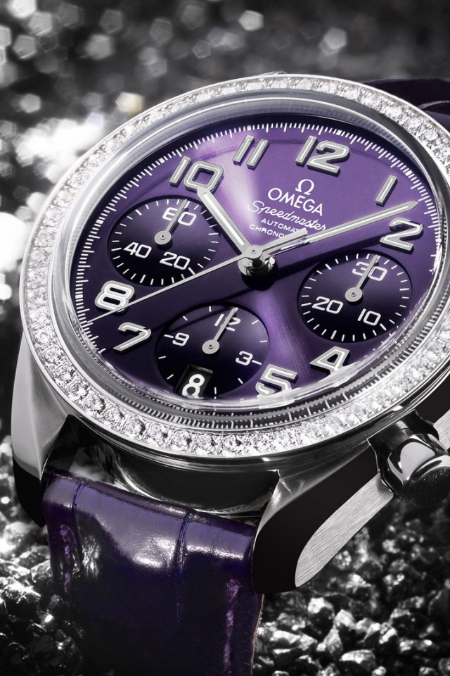 omega, ladies purple, speed