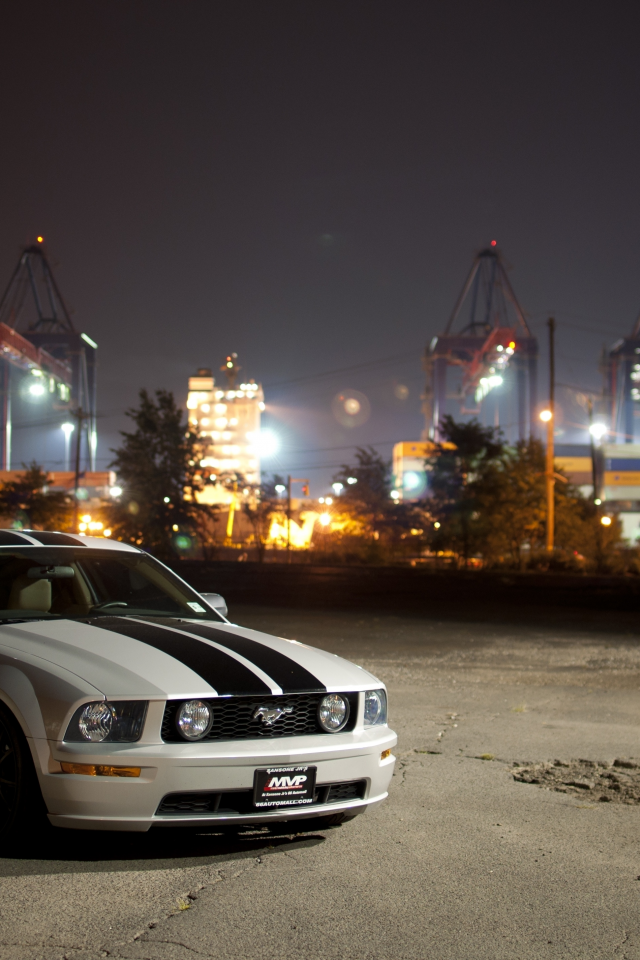 cars wall, cars, auto, ford mustang, gt, city, обои авто, фото, вечер, улица, wallpapers auto