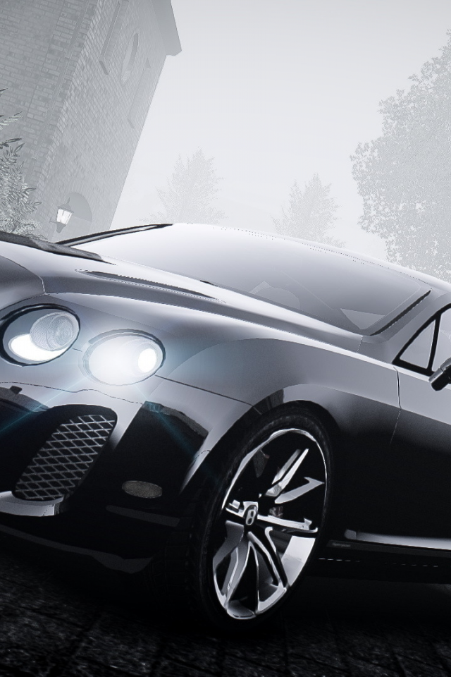 машина, туман, чб, gta 4, bentley continental