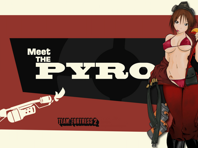 team fortress2, девушка, meet the pyro