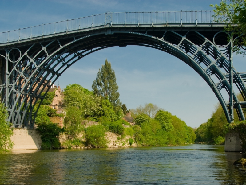 iron bridge, река, течение, мост, деревня