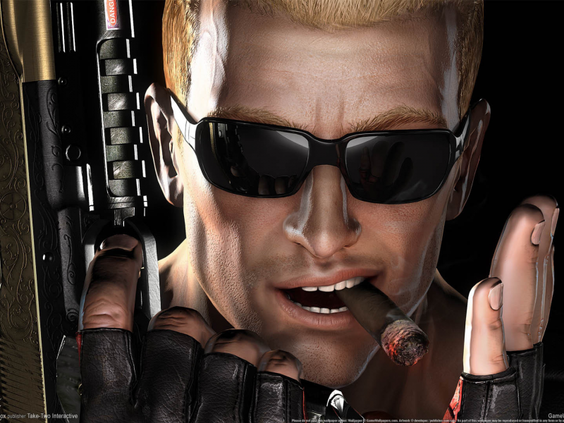 duke nukem, game wallpaper, очки, сигара, пистолет, forever