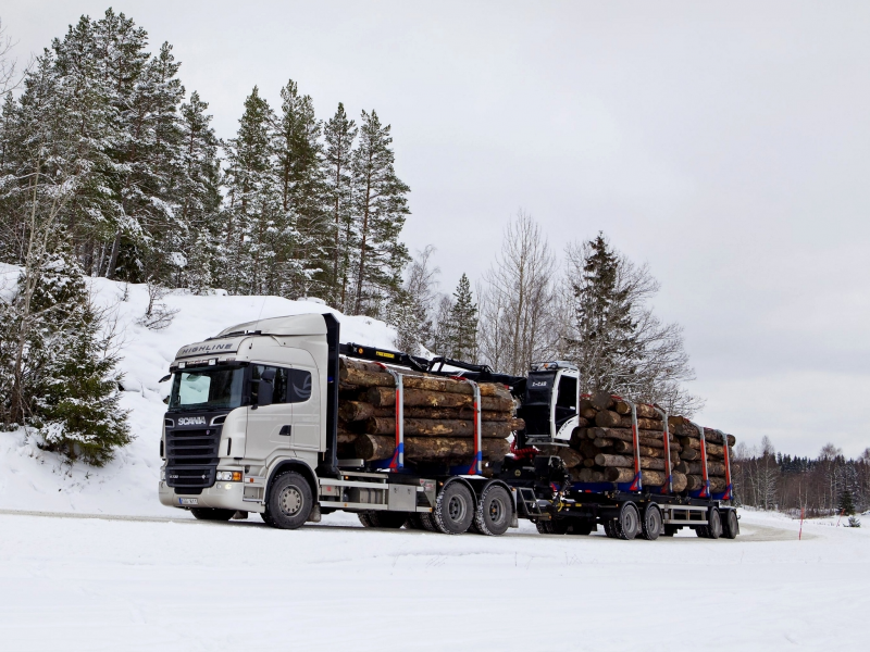r730, зима, снег, грузовик, лесовоз, scania, лес