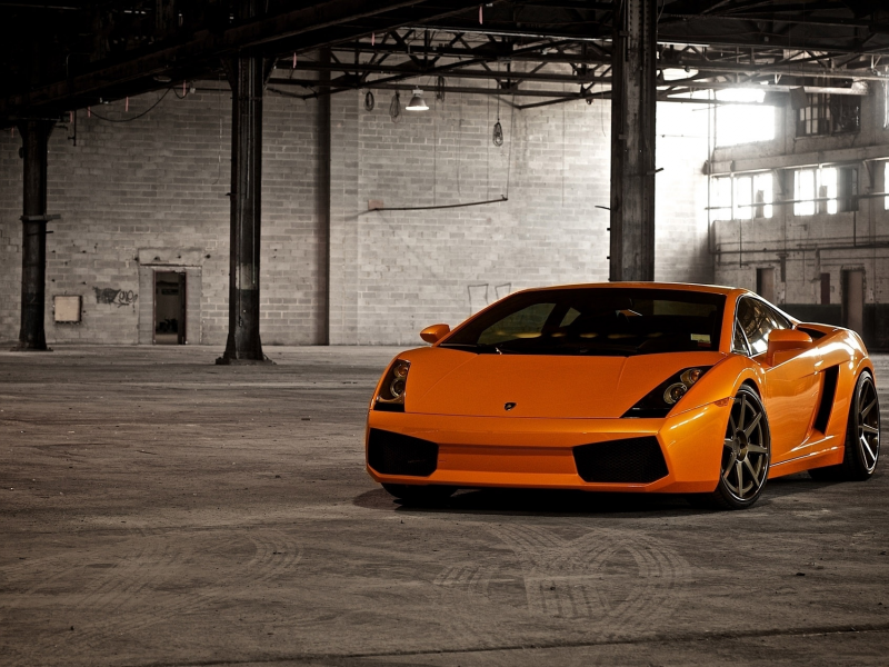 cars, orange, гараж, auto, lamborghini gallardo, wallpapers