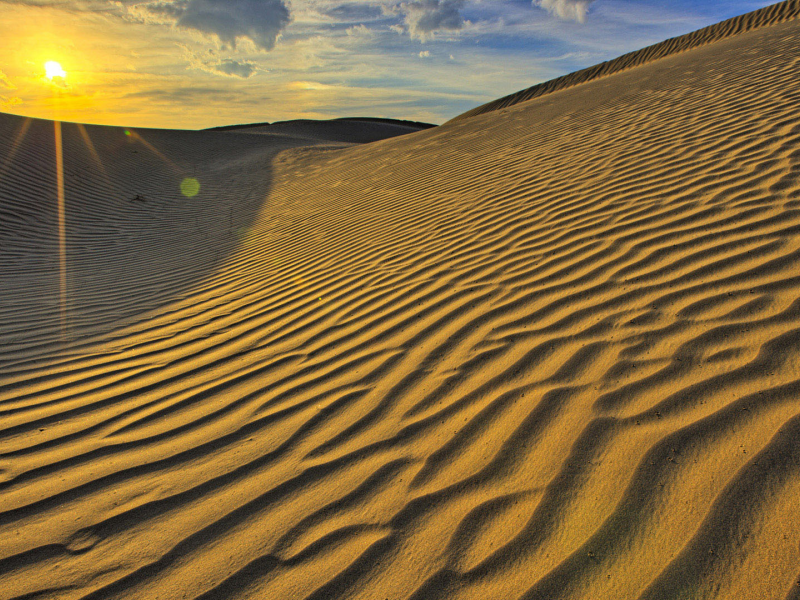 пустыня, песок, дюны, солнце
