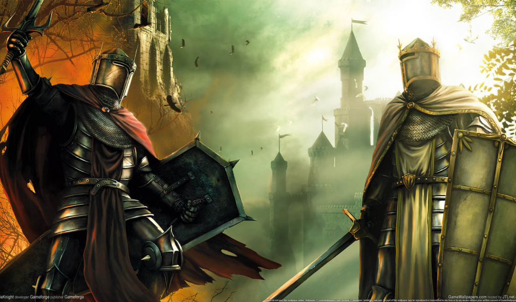 battleknight, замки, рыцари, меч, щиты