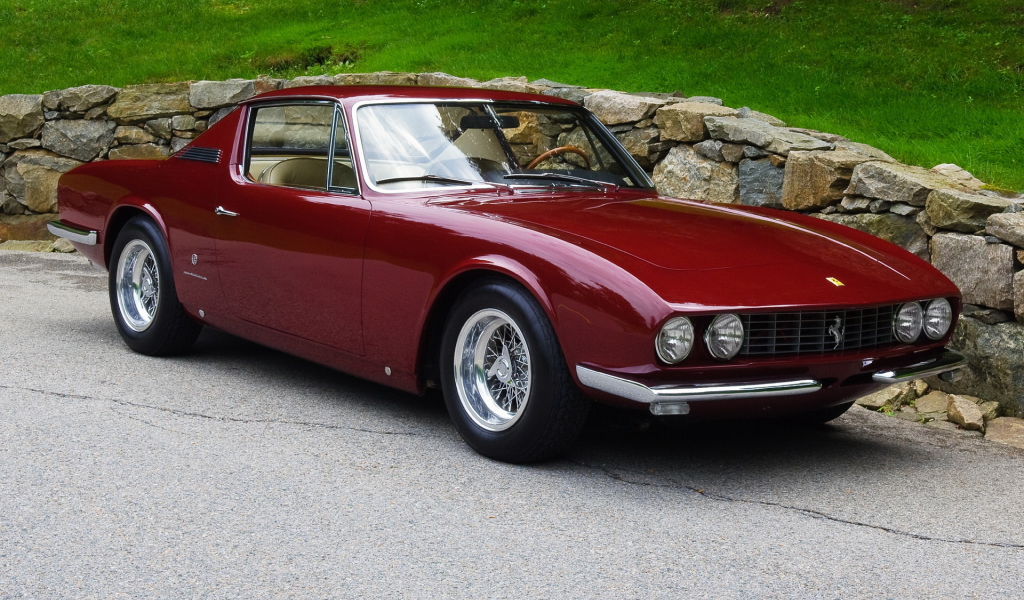 coupe by michelotti, фары, ferrari, 330 gt, дорога, камни, классика, 1967