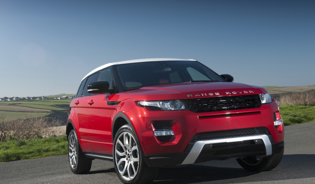 red, range rover, evoque