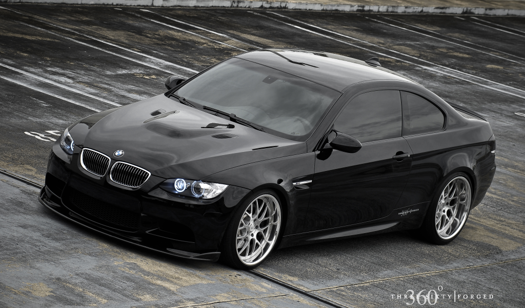 черный м3, 360 forged, bmw m3, широкоформатные обои