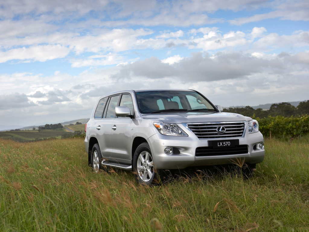 люксовый внедорожник, луг, lexus, небо, lx570