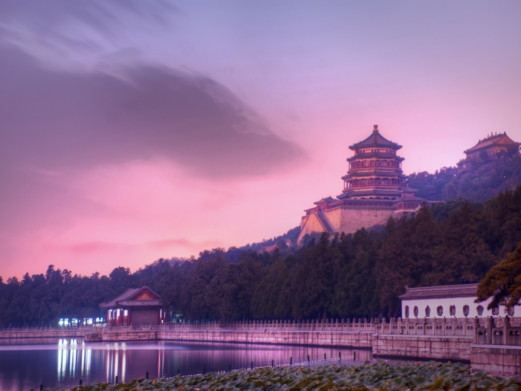 китай, beijing, china, evening at the summer palace