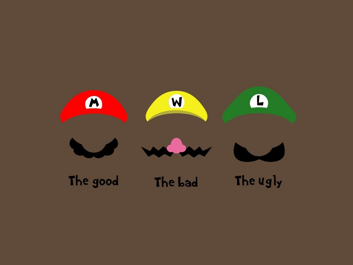 minimalism, хороший, минимализм, 1920x1200, moustache, шапки, плохой, усы, the good, hats, персонаж, гадкий, mario, the ugly, the bad, character