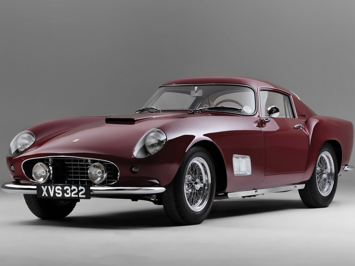 бардовый, ferrari, авто, классика, 250gt