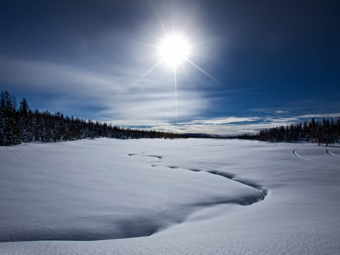 зима, озеро, frozen lost lake, снег