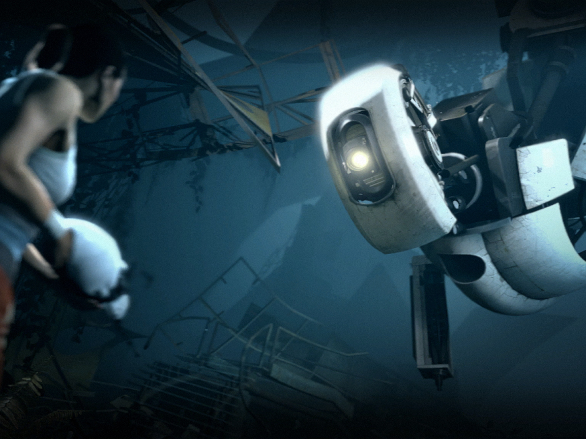 девушка, портал, portal, portal 2, портал ган, модуль, glados