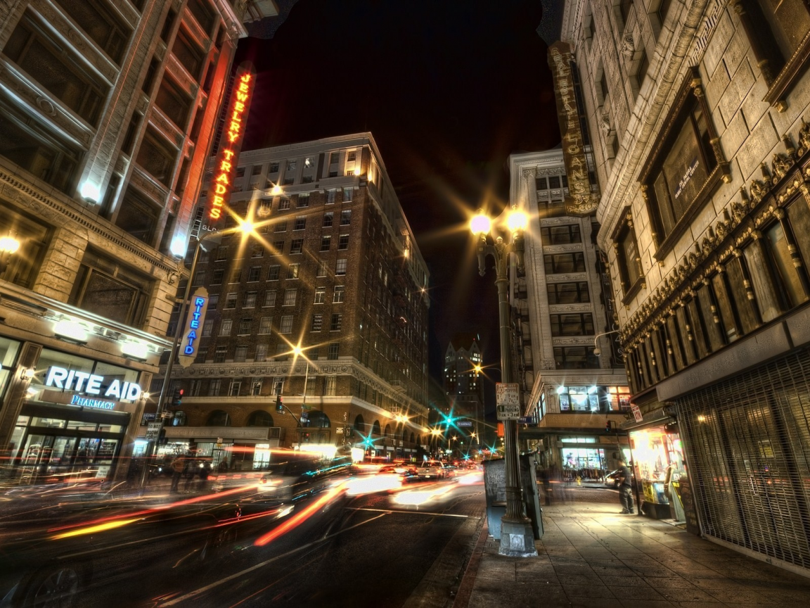 калифорния, огни, lights, downtown la, los angeles, night, ночь, california, лос-анджелес, traffic