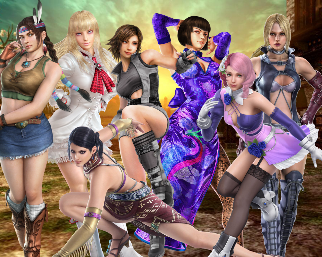 tekken, nina, anna, girls, asuka, tekken girls