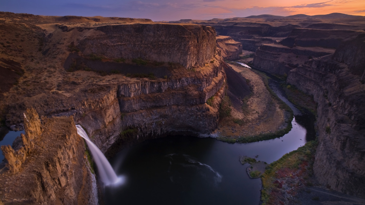 водопад, река, америка, айдахо, каньон