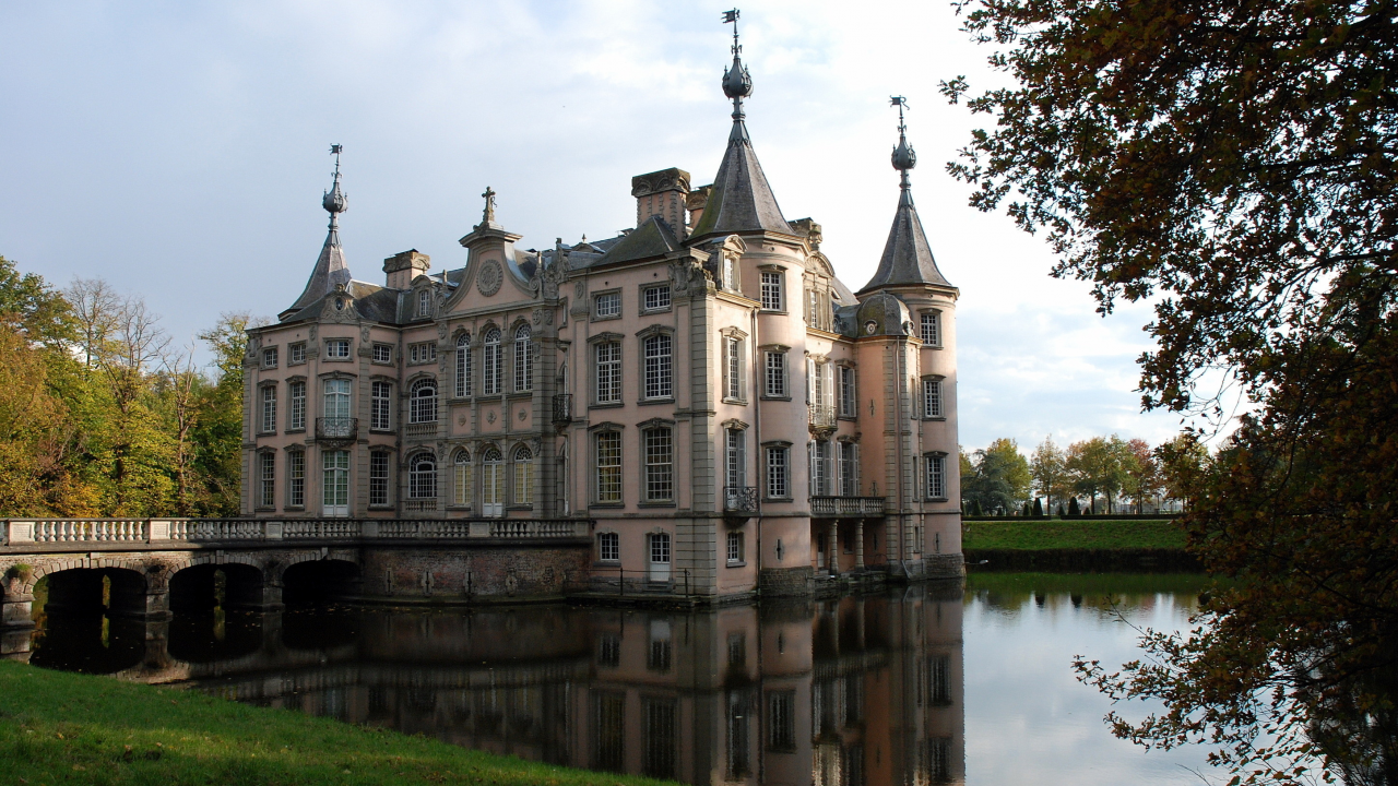 east flanders, aalter, belgium, poeke castle