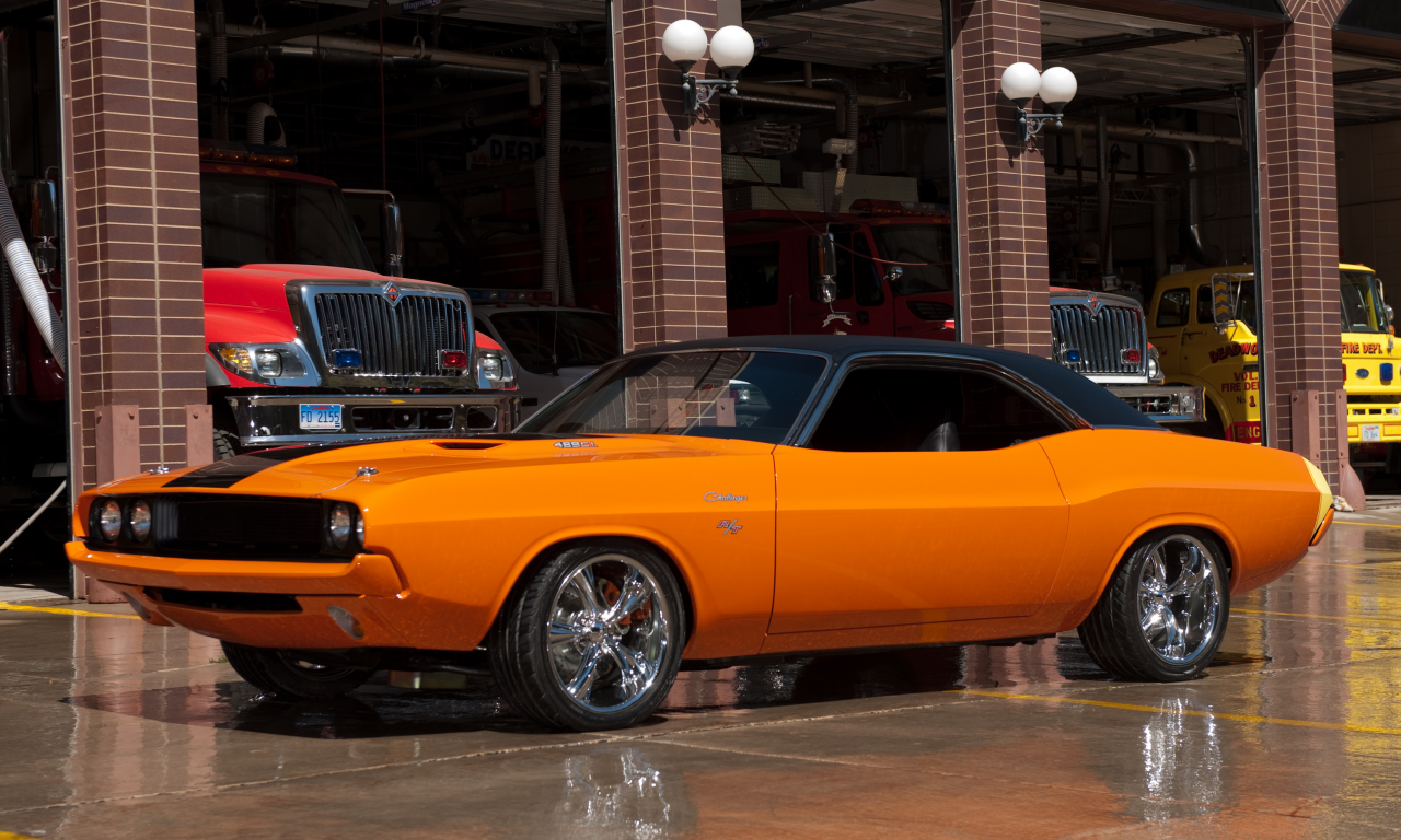 challenger, dodge, r, оранжевый, обоина