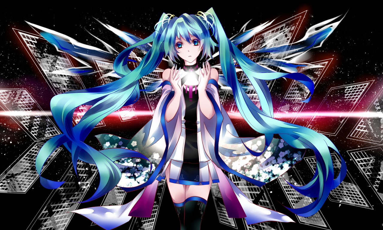 miku, взгляд, девушка, vocaloid, hatsune