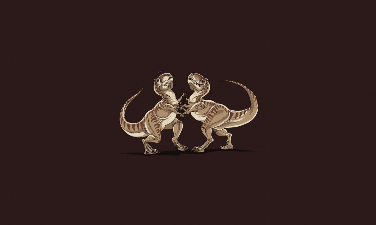 юмор, драка, тиранозавр