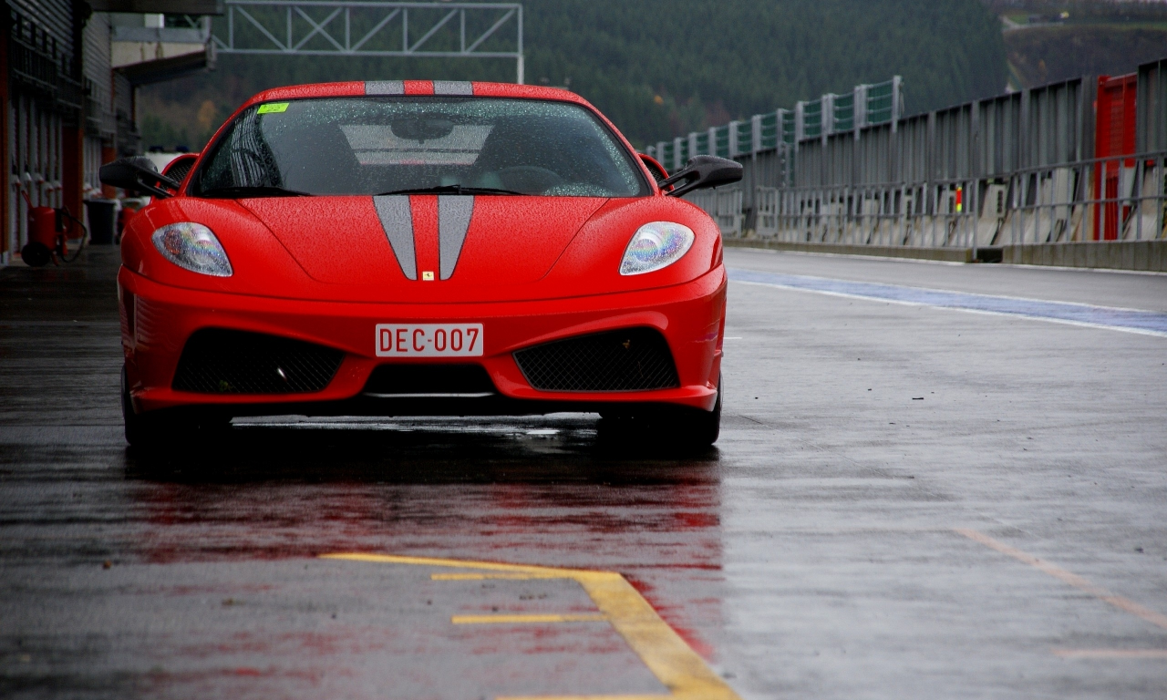 ferrari f430 scuderia, капли, боксы, трек