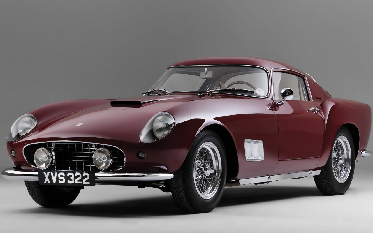 бардовый, ferrari, авто, классика, 250gt