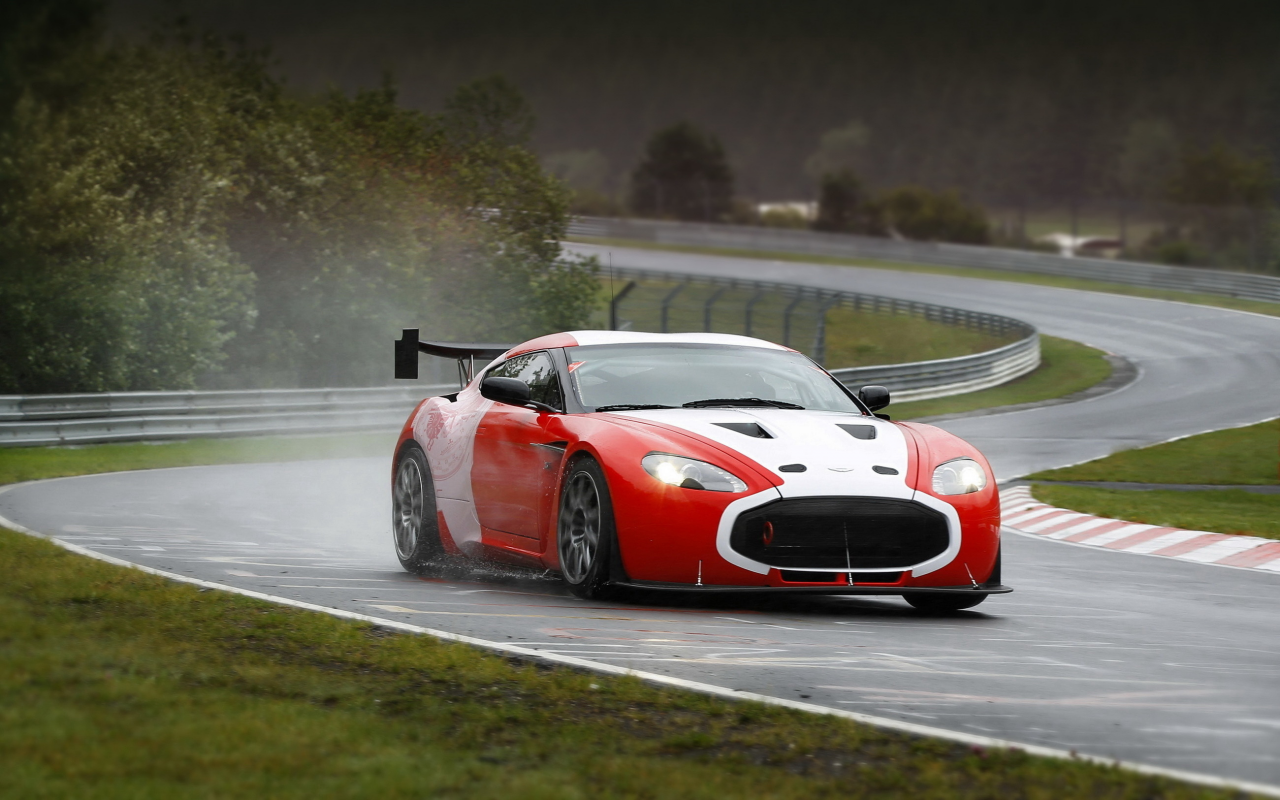 трек, aston martin, брызги, астон мартин, zagato, v12, nurburgring