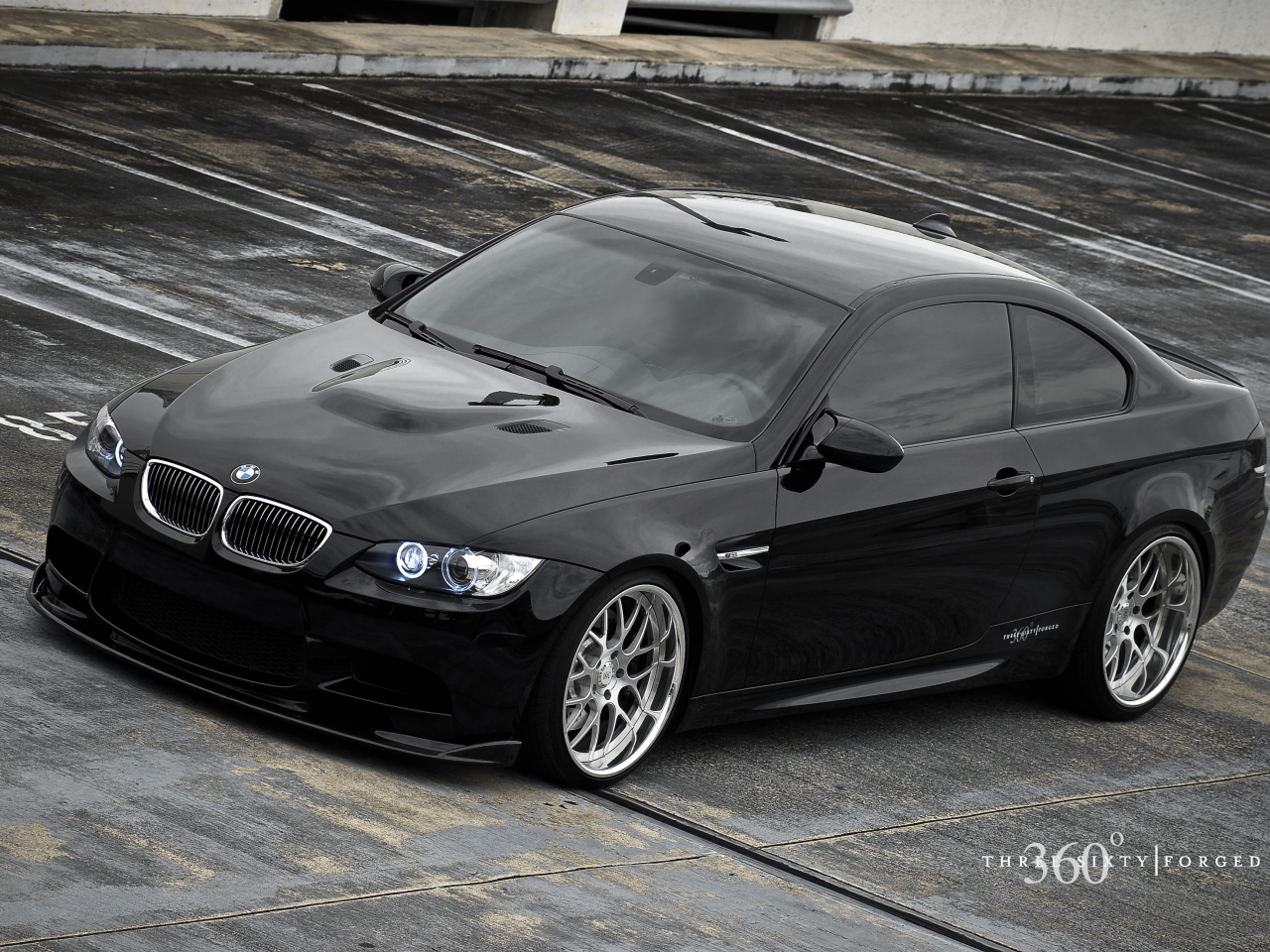 черный м3, 360 forged, bmw m3, широкоформатные обои