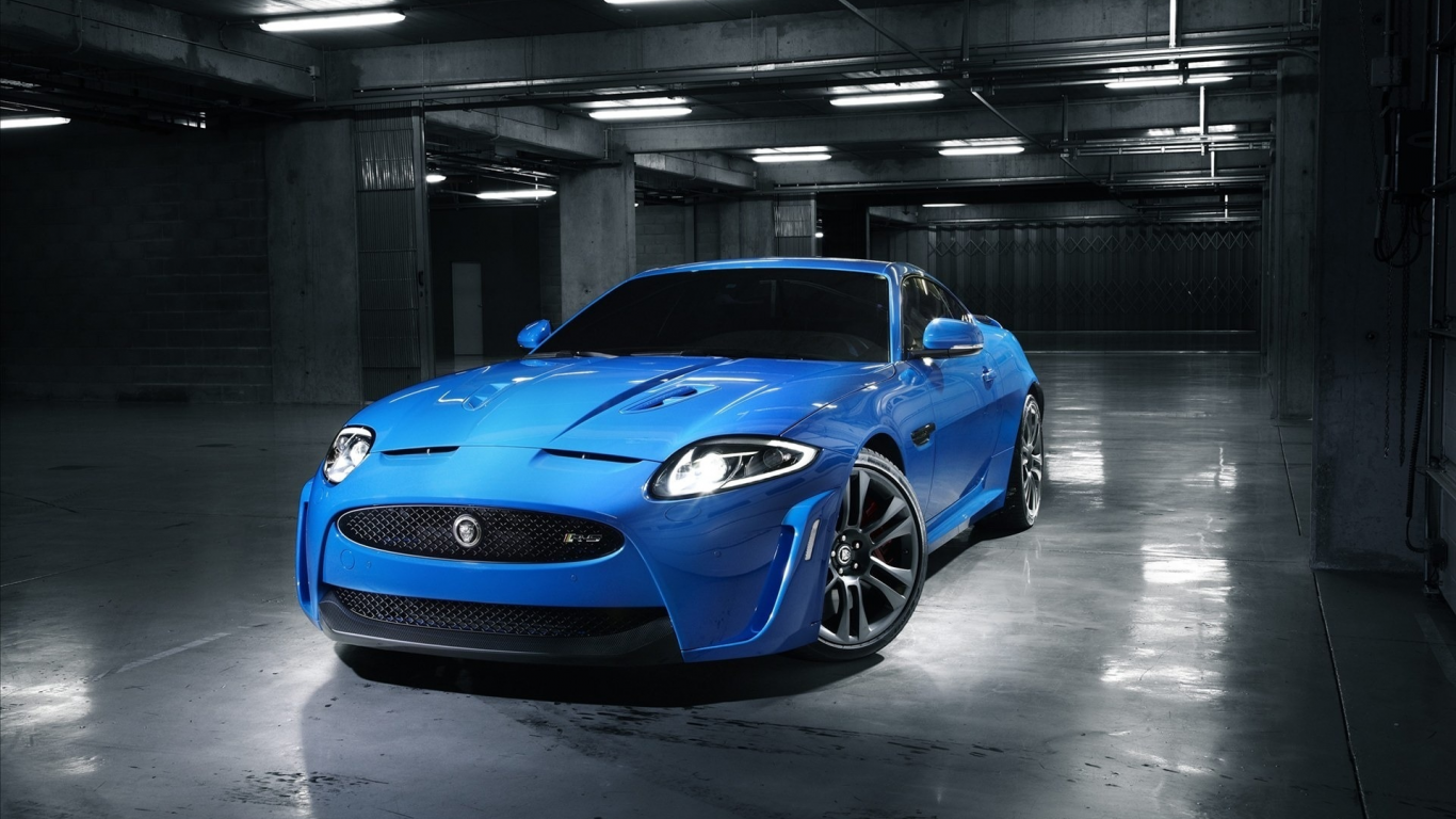 синий, jaguar xkr s 2011, гараж, ягуар, фото