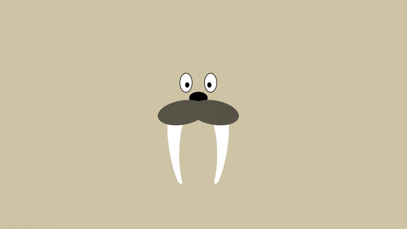 minimalism, tusks, глаза, 1920x1080, eyes, морж, минимализм, стиль, нос, бивни, walrus, style, nose