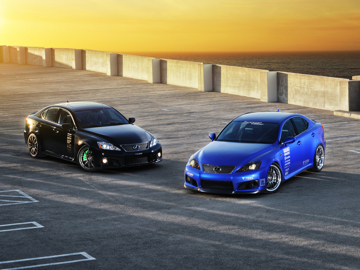 диски, закат, паркинг, lexus is-f, tuning, море