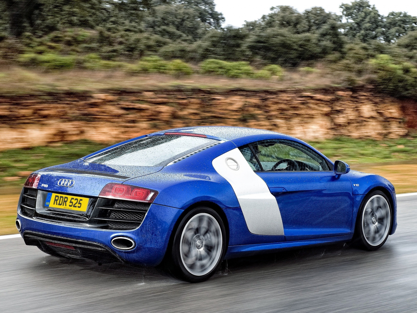 car, скорость, rain, дождь, speed, audi r8 v10, дорога, машина, road, 3000x2072