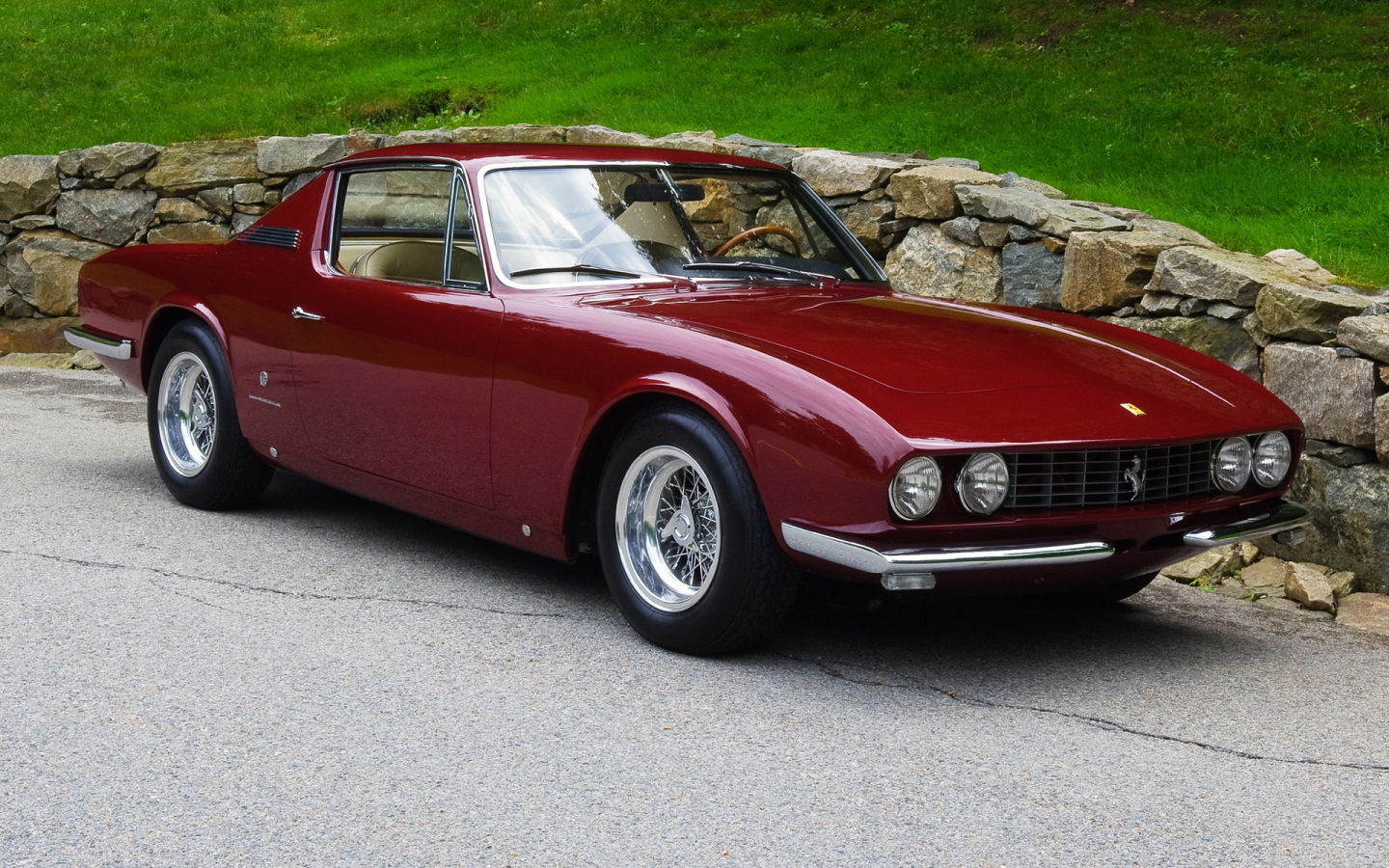 coupe by michelotti, фары, ferrari, 330 gt, дорога, камни, классика, 1967