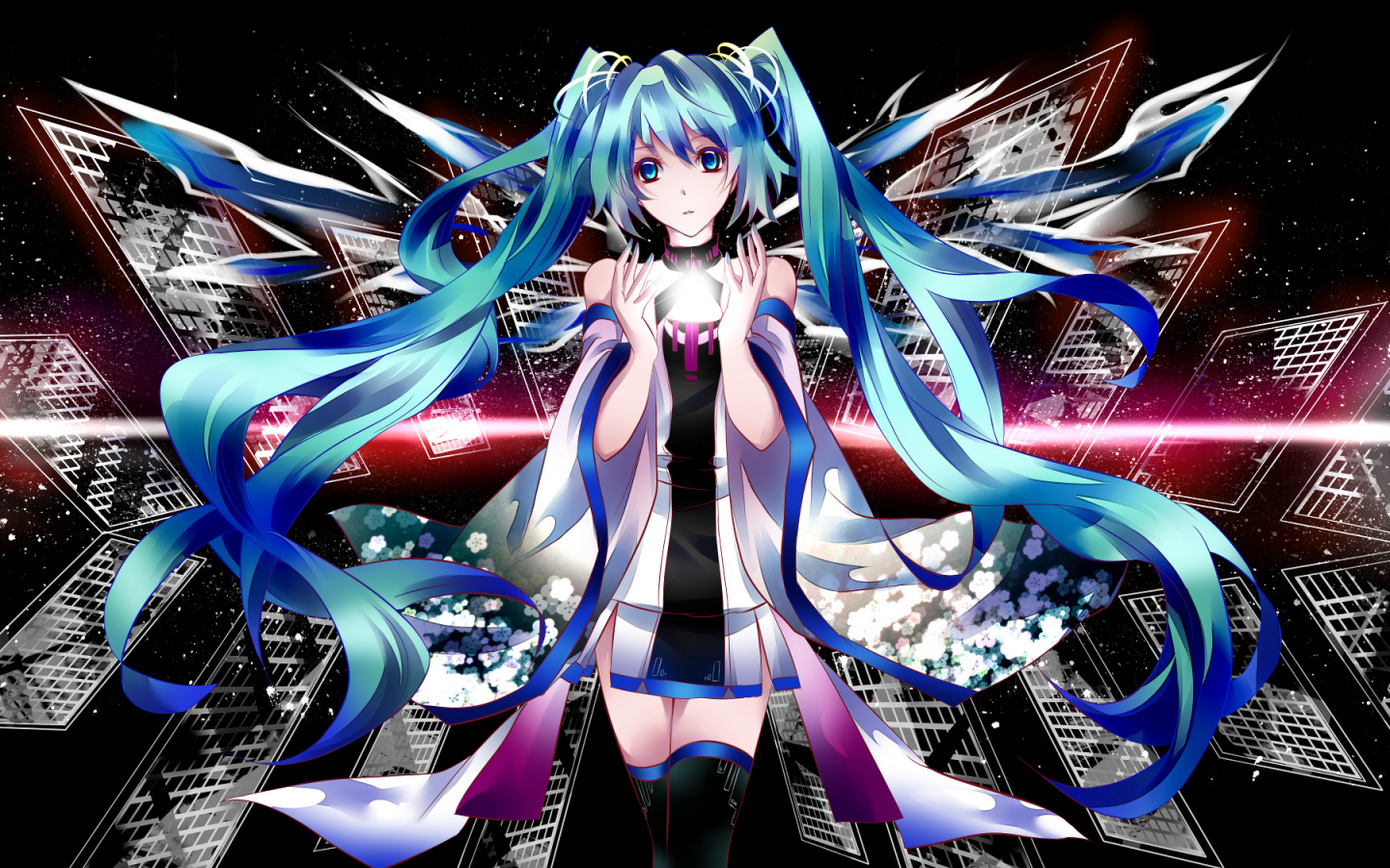 miku, взгляд, девушка, vocaloid, hatsune