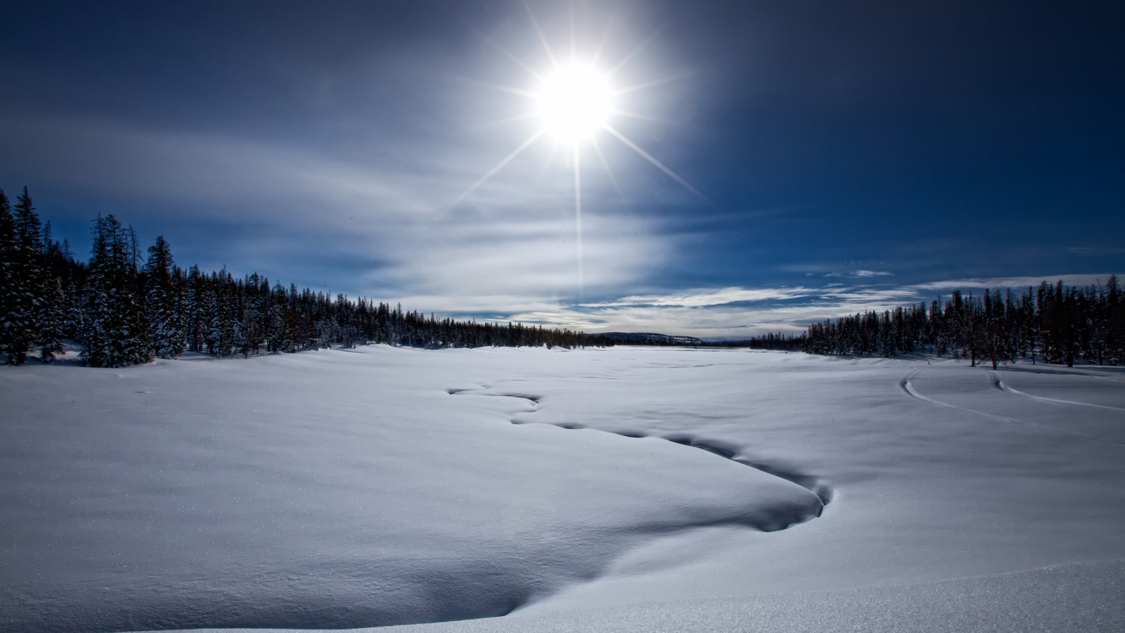 зима, озеро, frozen lost lake, снег