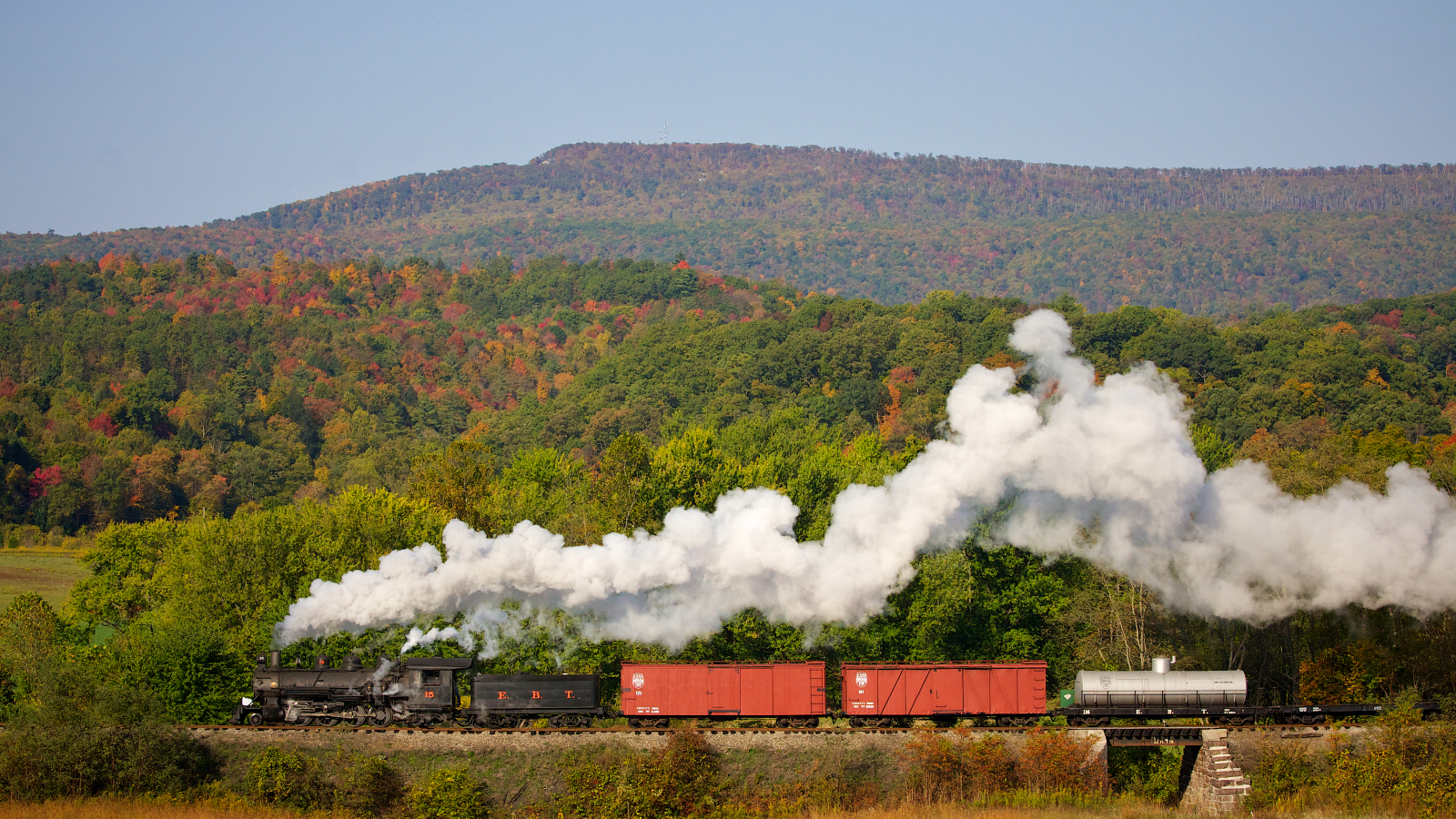 steam, пейзаж, паровоз, осень, железная дорога, ретро