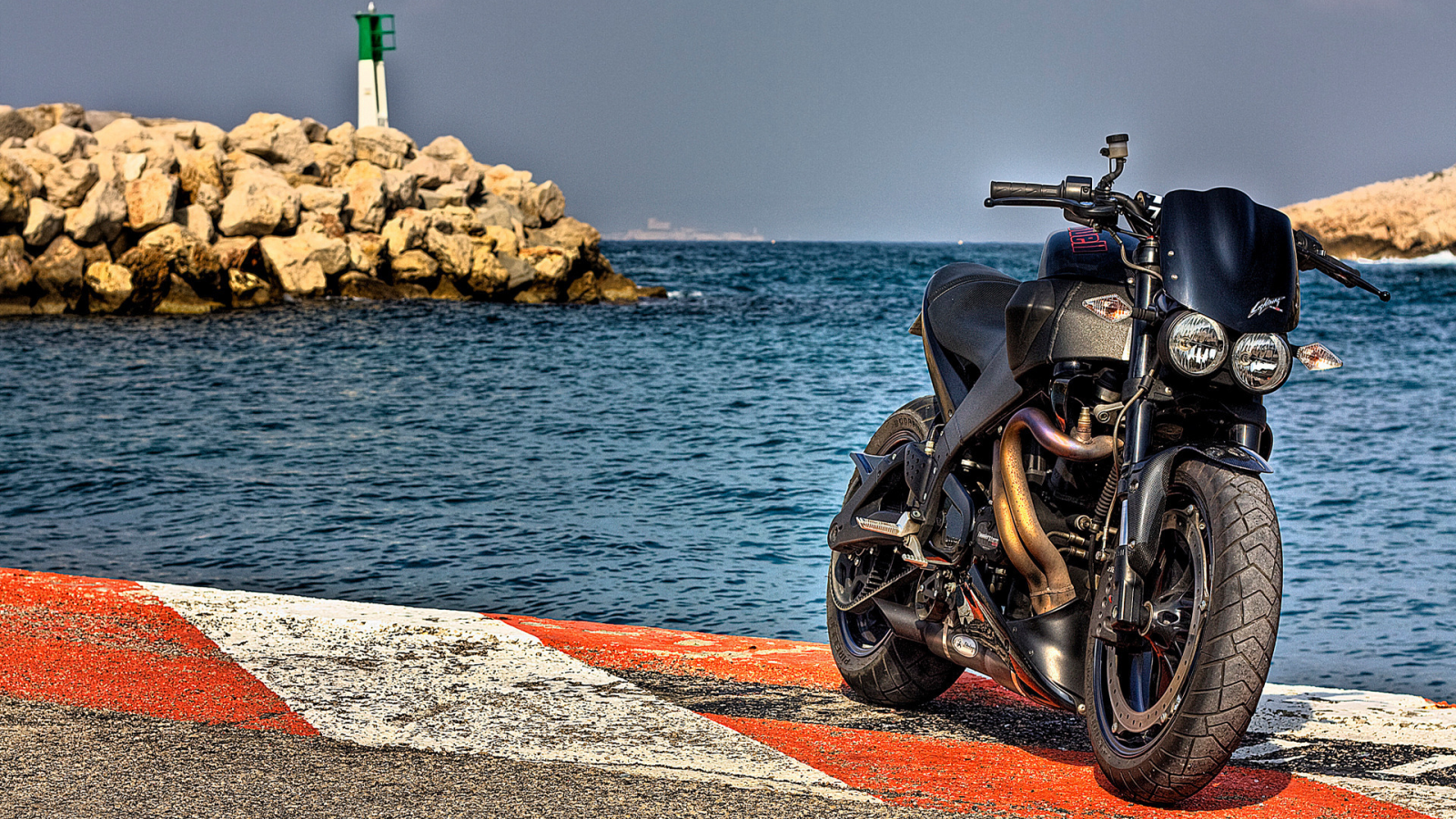 горизонт, moto, мотоцикл, берег, вода, камни, buell, мото обои, xb12s