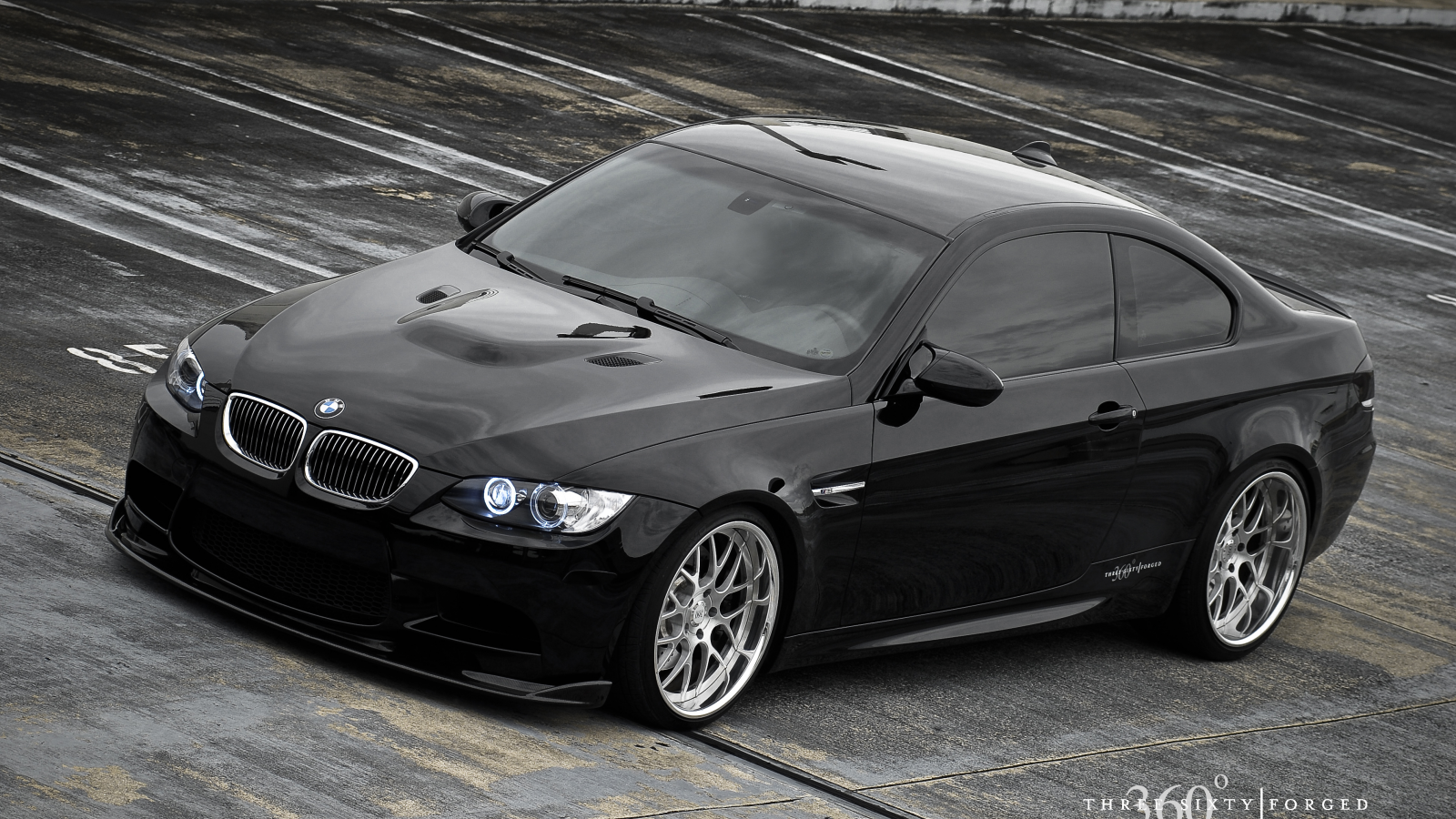 черный м3, 360 forged, bmw m3, широкоформатные обои