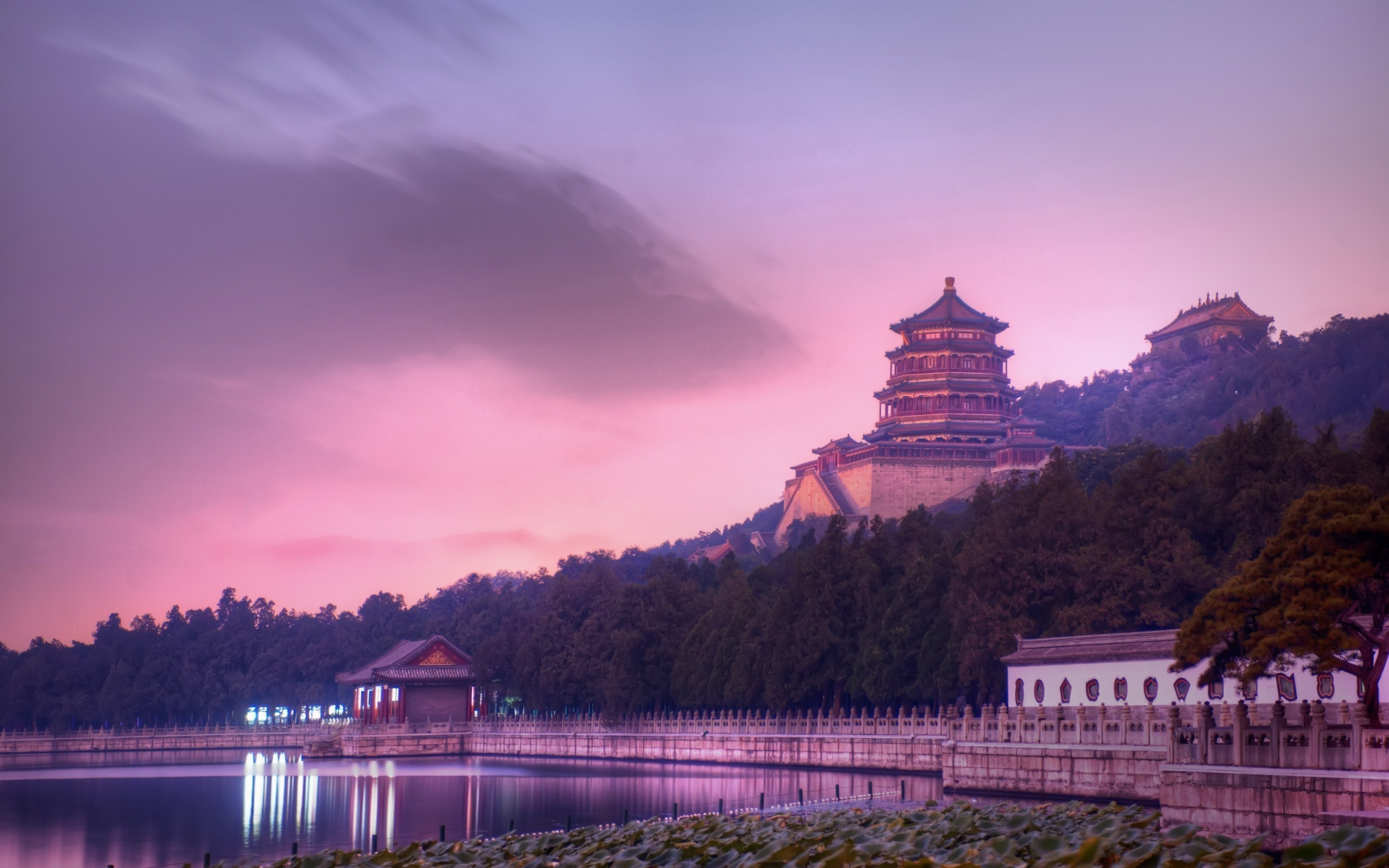 китай, beijing, china, evening at the summer palace