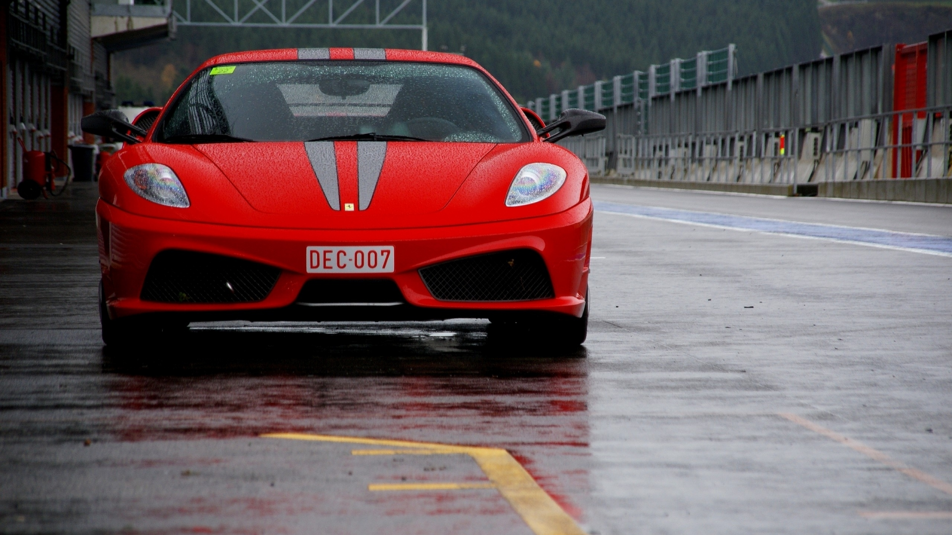 ferrari f430 scuderia, капли, боксы, трек