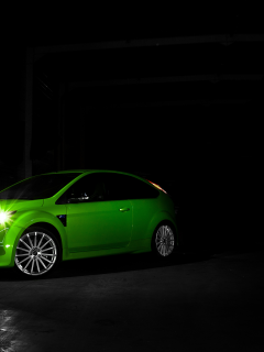 ford, focus rs, зеленый, темнота